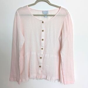 Soft Surroundings Powder Pink Button Down blouse